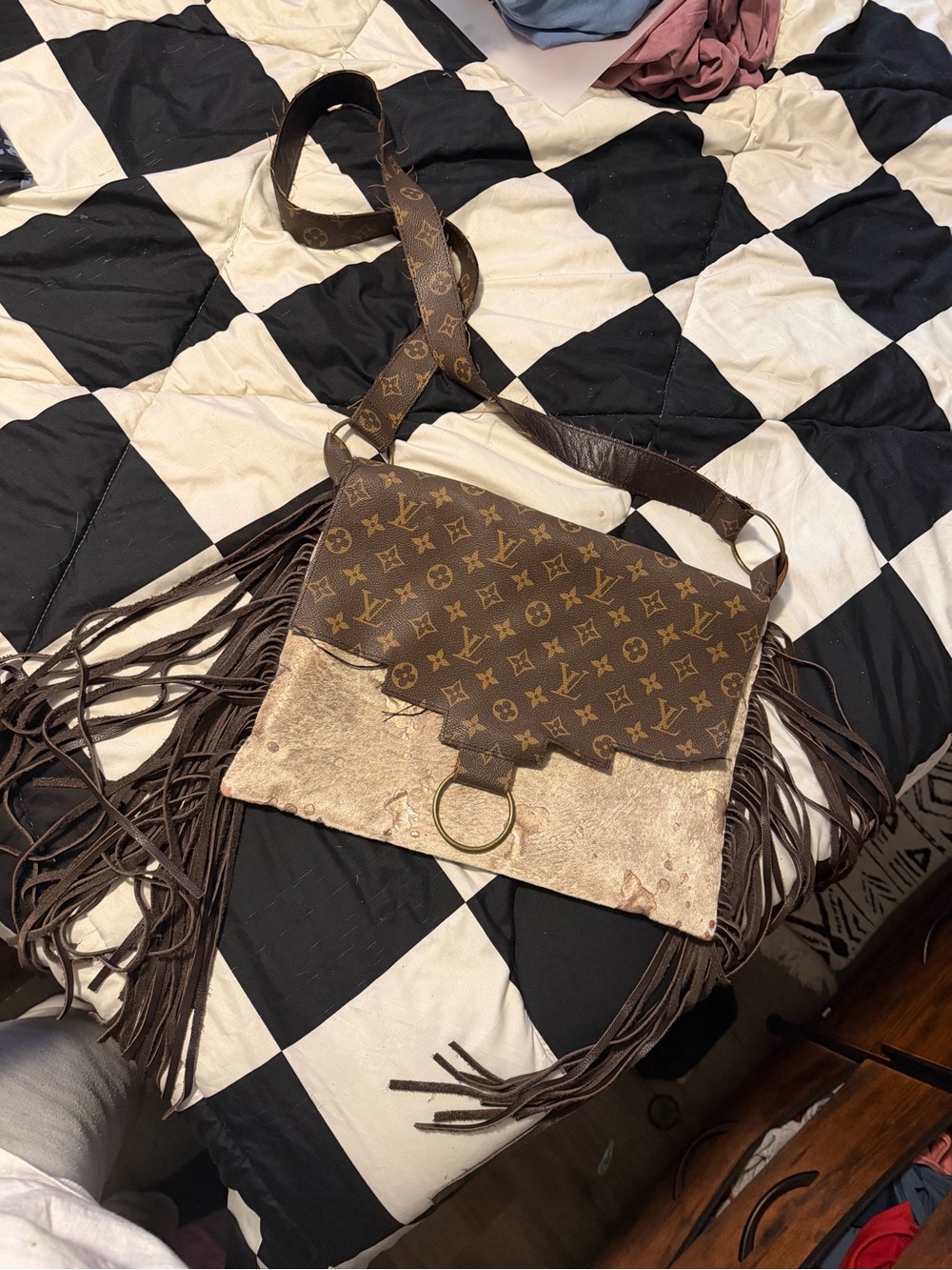 Louis Vuitton Brown Monogram Fringe Crossbody Bag